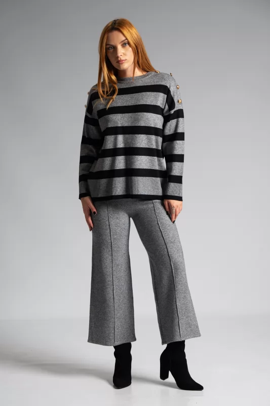 Set Blouse-Pants Ankle Stripes