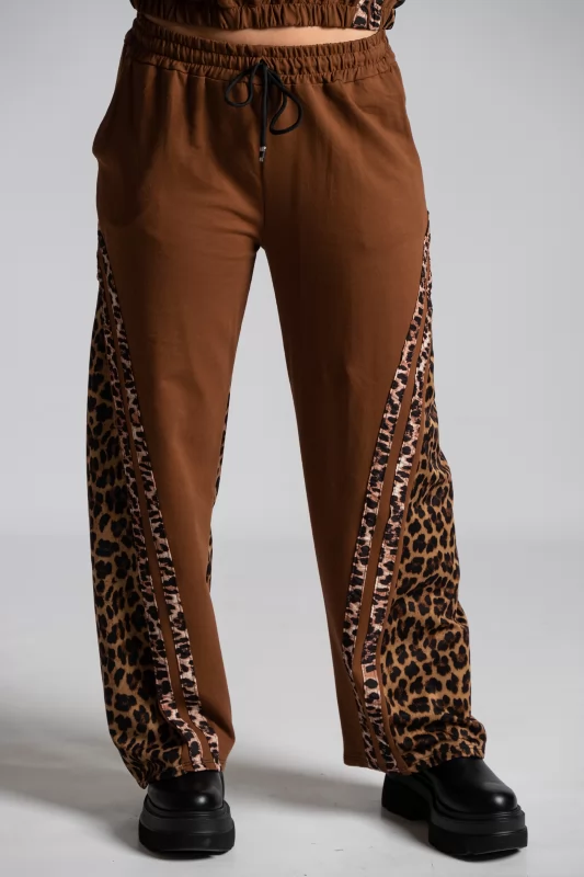 Animal Pattern Blouse-Trousers Sweatpants Set