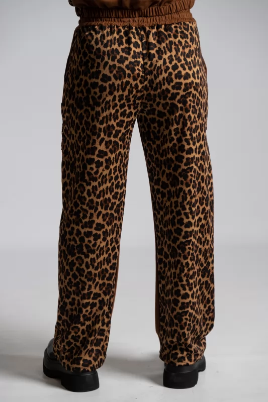 Animal Pattern Blouse-Trousers Sweatpants Set