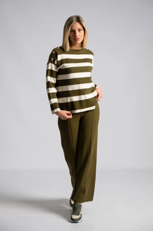 Set Blouse-Pants Solid Stripes