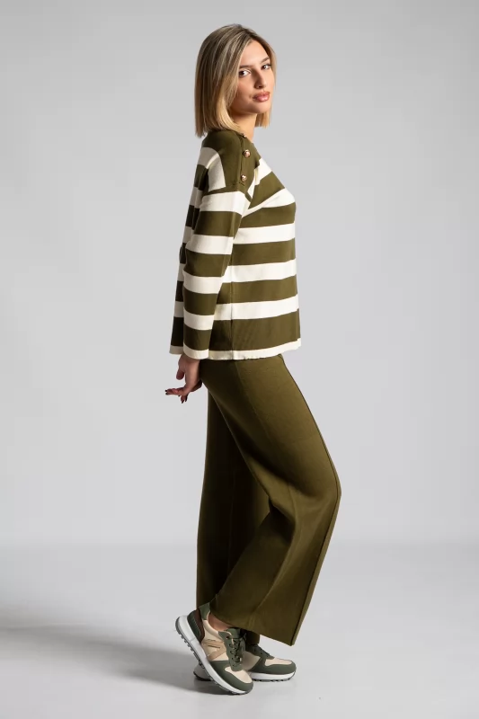 Set Blouse-Pants Solid Stripes