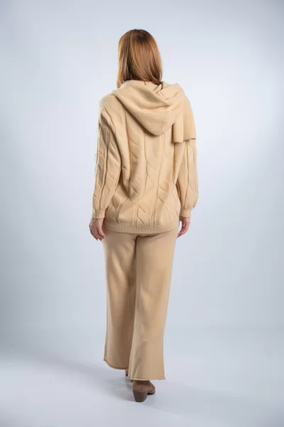 Co-Ord Knitted Scarf Beige