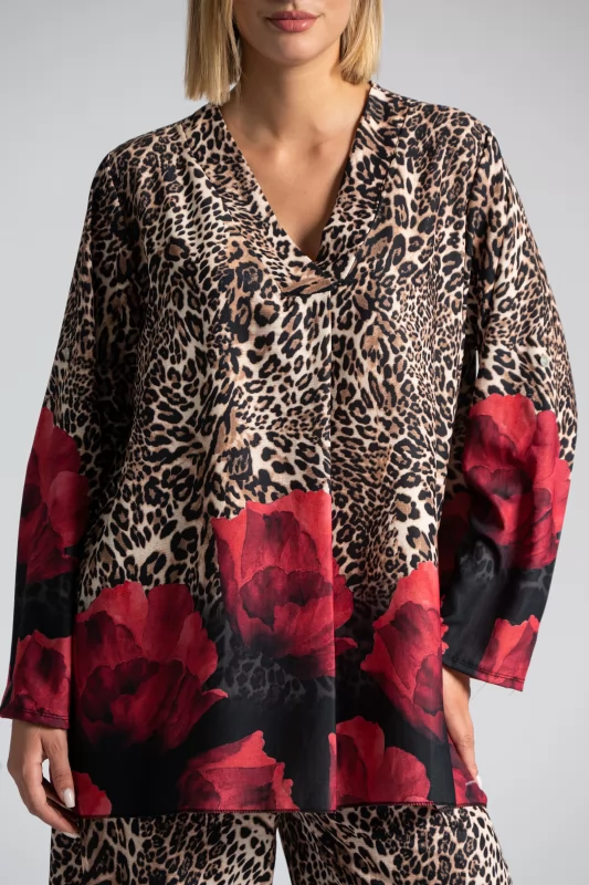 Set Roses Leopar Print