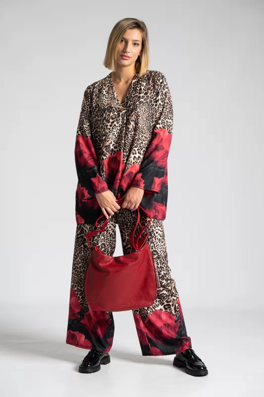 Set Roses Leopar Print