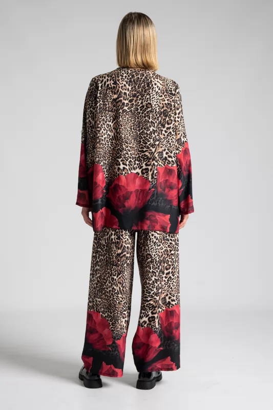 Set Roses Leopar Print