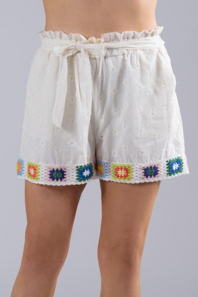 Shorts Κιπούρ Boho Λευκό