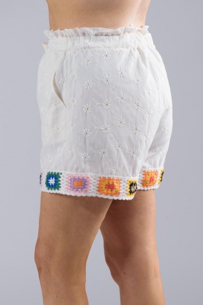 Shorts Κιπούρ Boho Λευκό