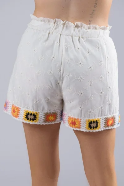 Shorts Κιπούρ Boho Λευκό