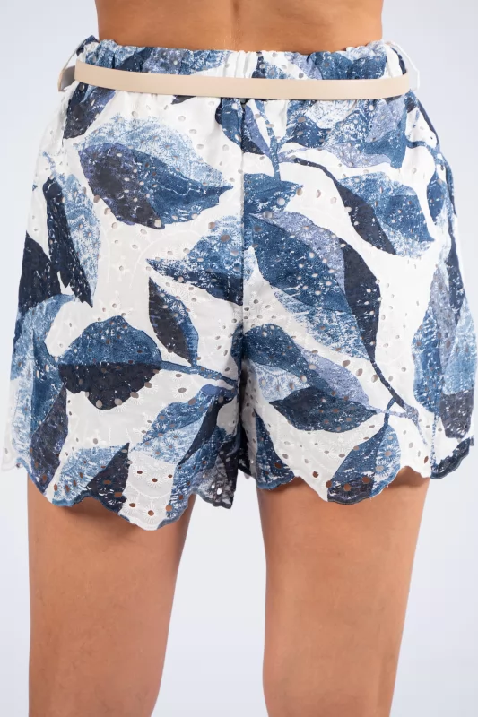 Shorts Κιπούρ Ζώνη Navy-Λευκό