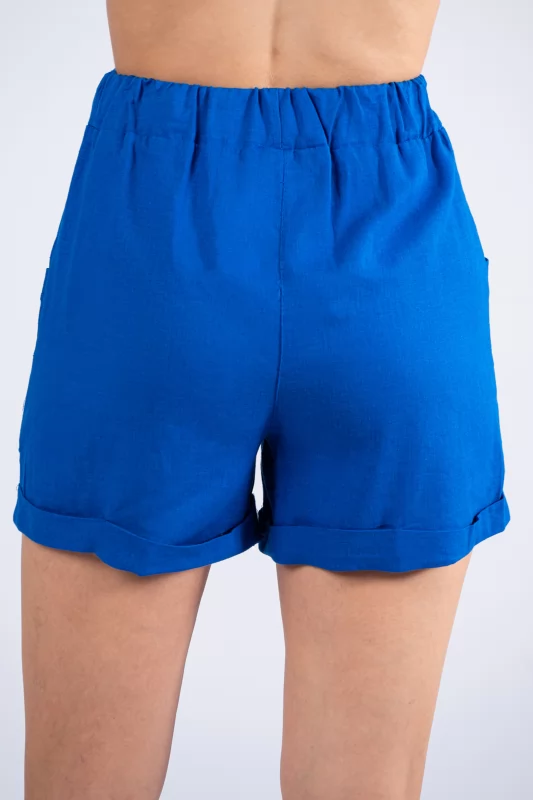 Shorts Linen Blue Roux
