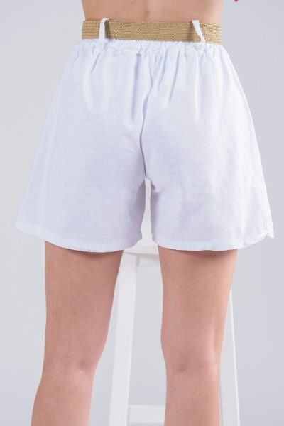 Shorts Λινό Ζώνη Λευκό