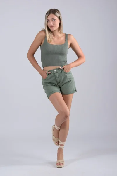 Shorts Push-Up Jeans Khaki