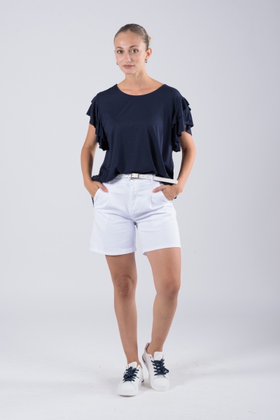 Shorts-Bermuda Belt White