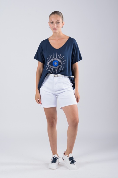 Shorts-Bermuda Belt White