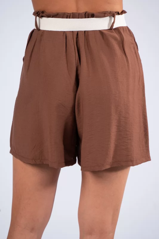 Shorts Ζώνη Καφέ