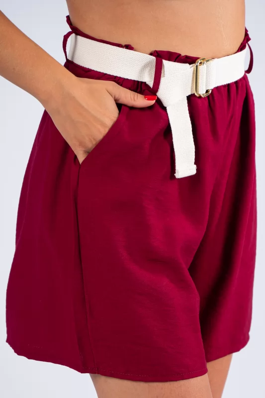 Shorts Belt Wine Red