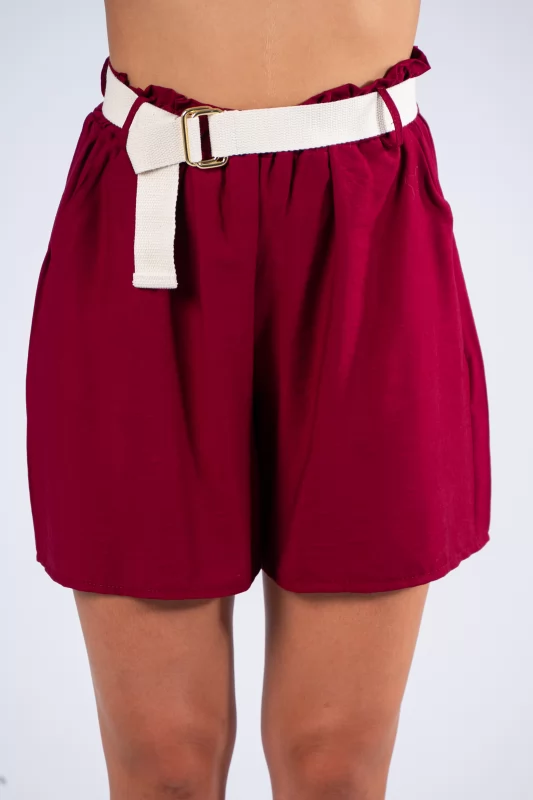 Shorts Belt Wine Red