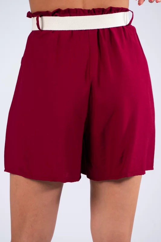 Shorts Belt Wine Red