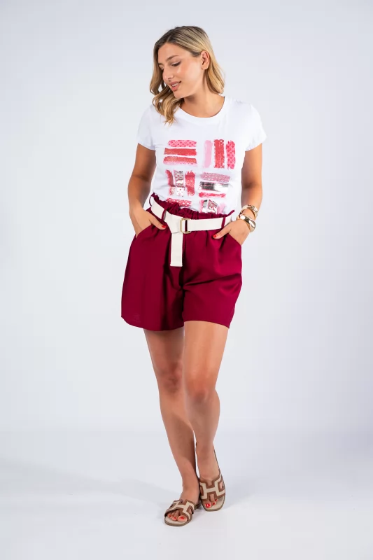 Shorts Belt Wine Red