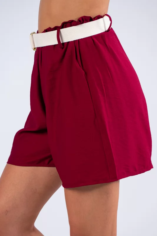 Shorts Belt Wine Red