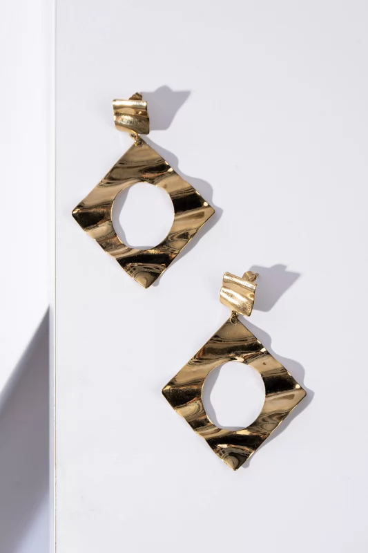 Earrings Embossed Gold