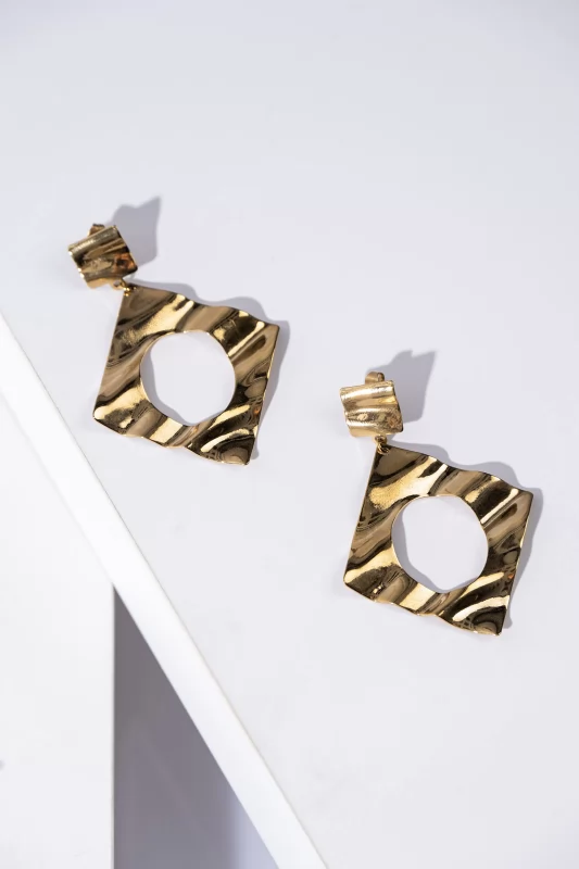 Earrings Embossed Gold