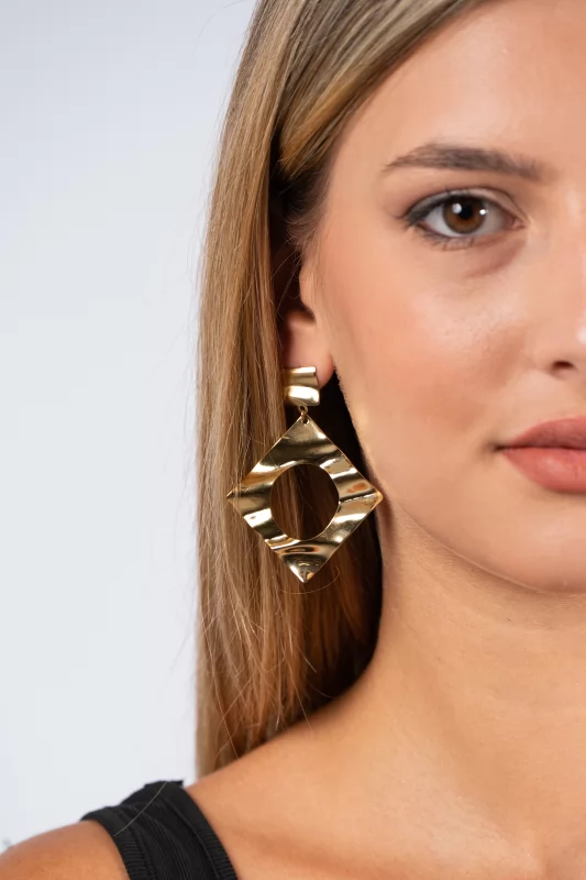 Earrings Embossed Gold