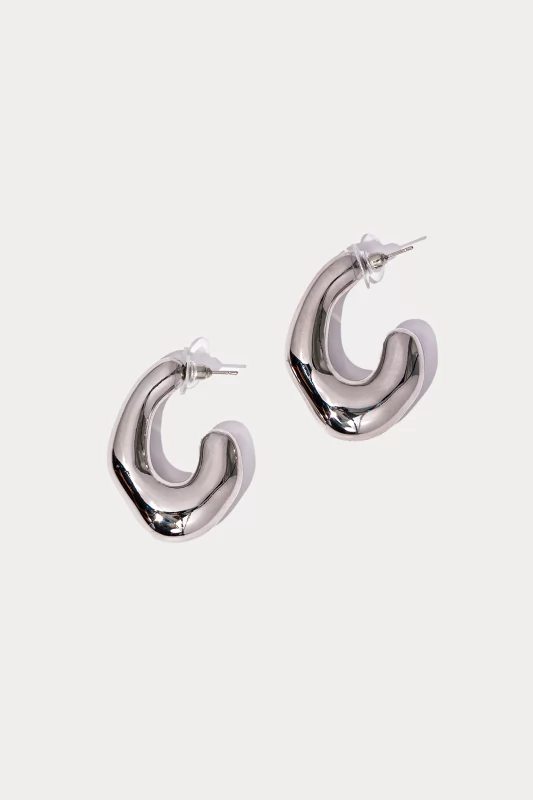 Earrings Curved Embossed