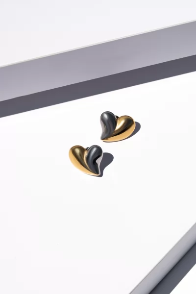 Earrings Hearts Silver-Gold