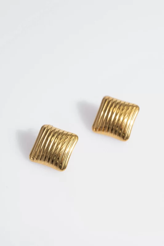 Earrings Stripes Square