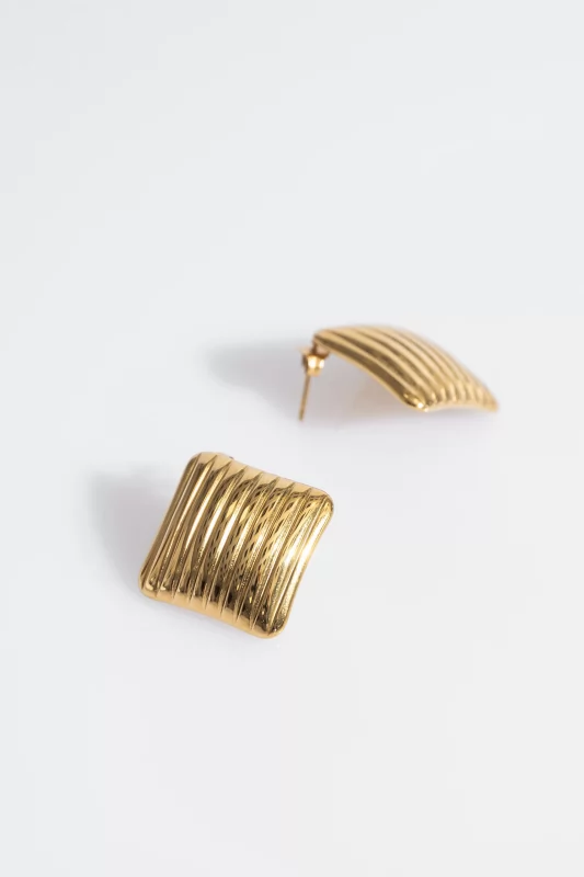 Earrings Stripes Square