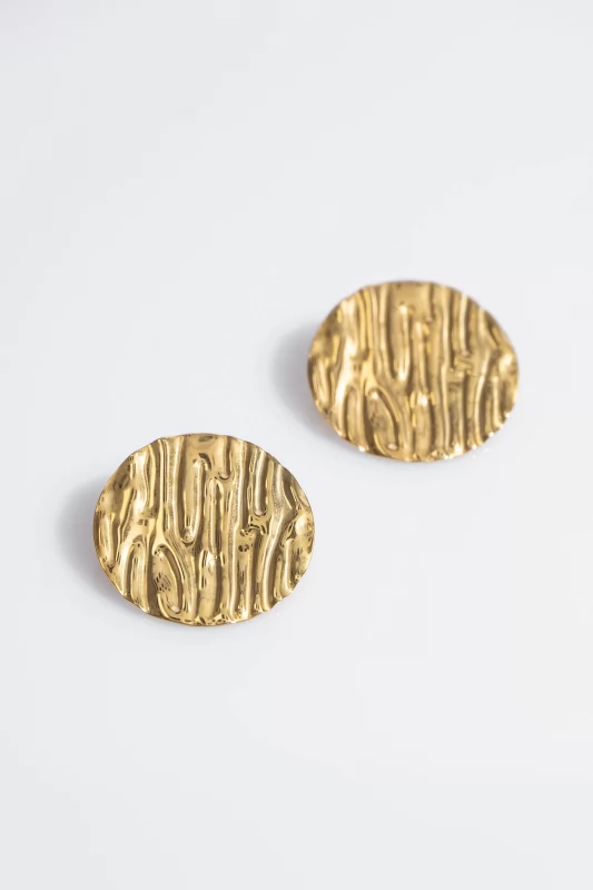 Earrings Round Embossed