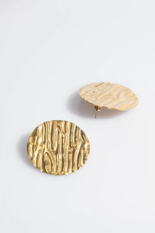 Earrings Round Embossed