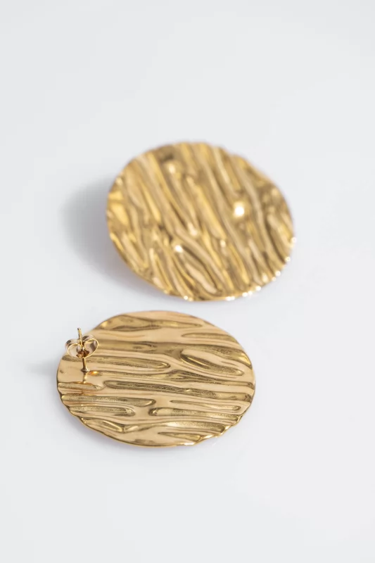 Earrings Round Embossed