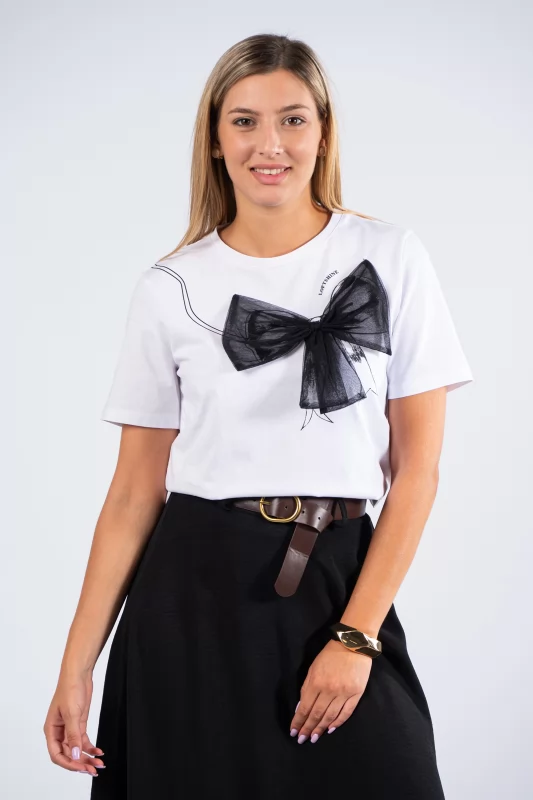 T-shirt 3D Bow White