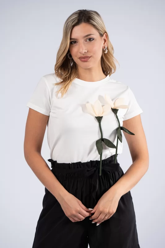 T-Shirt 3D Tulip Λευκό