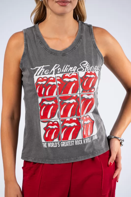 T-Shirt Sleeveless Rock n roll Anthracite