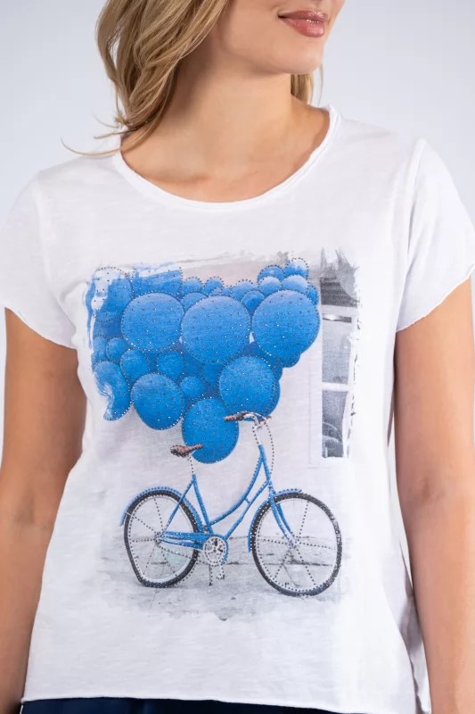 T-shirt Balloon Μπλε-Λευκό