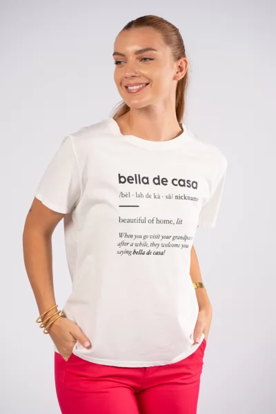 T-shirt Bella De Casa Λευκό