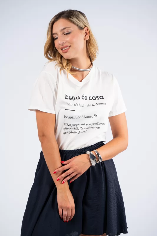 T-shirt Bella De Casa Λευκό