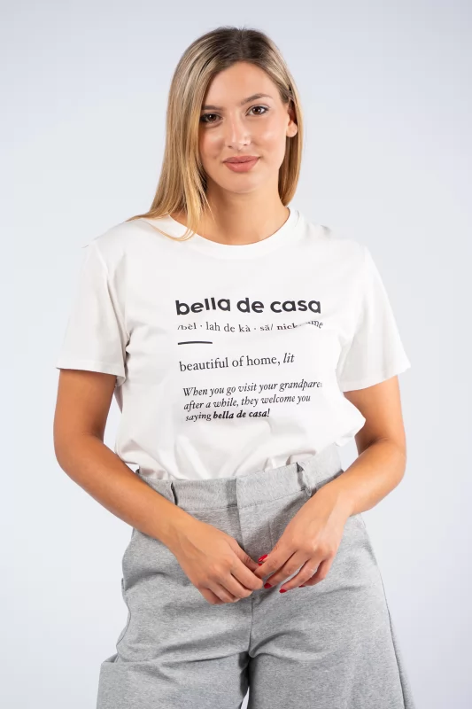 T-shirt Bella De Casa Λευκό