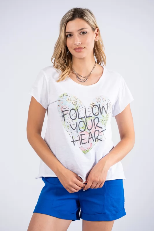 T-shirt Follow Your Heart White
