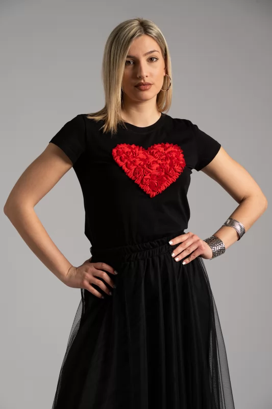 T-shirt Heart Roses