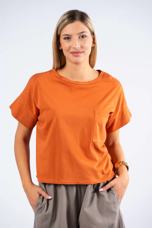 T-Shirt Μικρή Τσέπη Copper