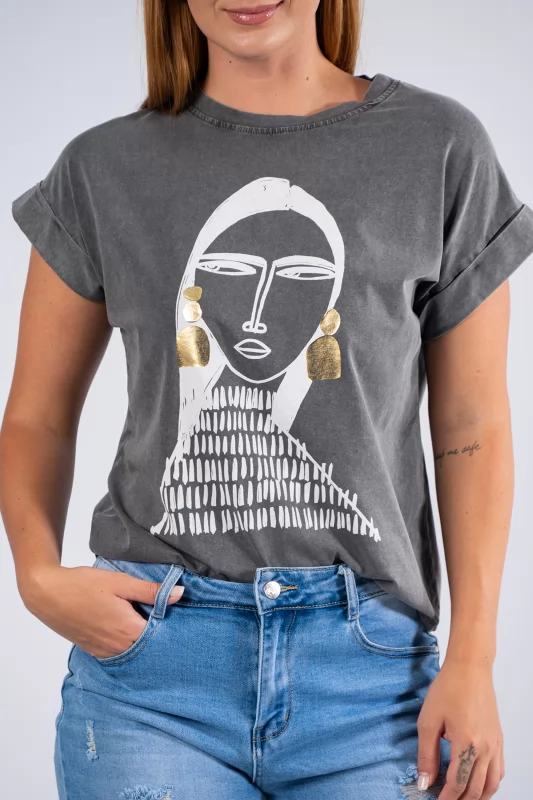 T-shirt Mona Ανθρακί