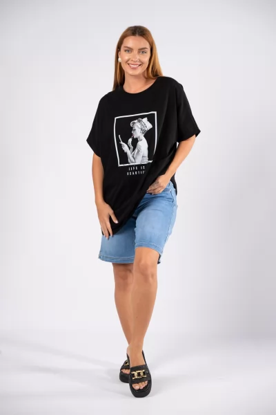 T-shirt Over Monroe Μαύρο