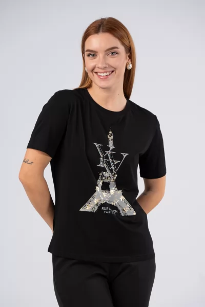 T-Shirt Paris Μαύρο