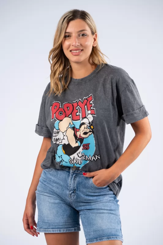 T-shirt Popeye Ανθρακί