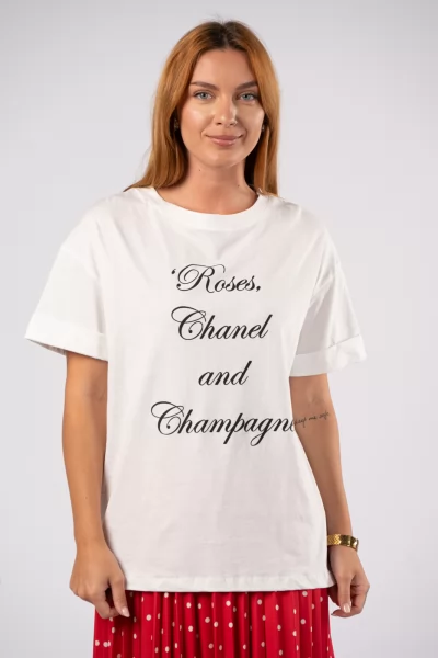 T-Shirt Roses Λευκό