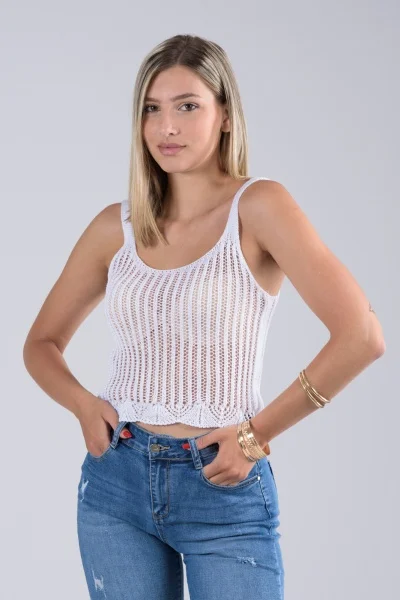 Top Net Knitting White